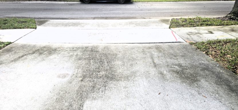 Before Driveway Pressure Washing